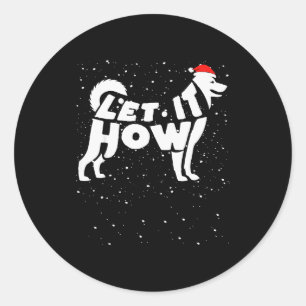 Laat het Sneeuwen Grappige Woordspeling Winter Sib Ronde Sticker