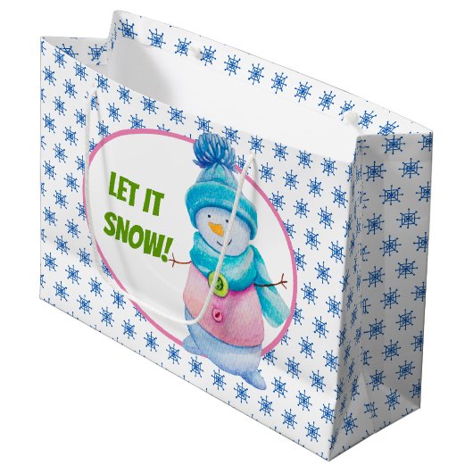 Laat het sneeuwen groot cadeauzakje (Voorkant Gekanteld)