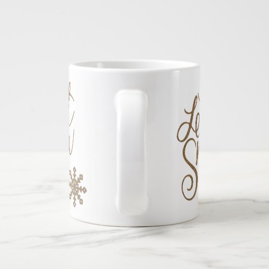 Laat het sneeuwen grote koffiekop (Achterkant)