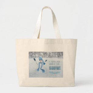 Laat het sneeuwen grote tote bag