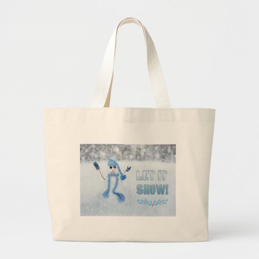 Laat het sneeuwen grote tote bag (Voorkant)