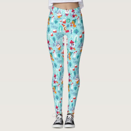 Laat het sneeuwen Hallo WinterWonderland Leggings (Voorkant)
