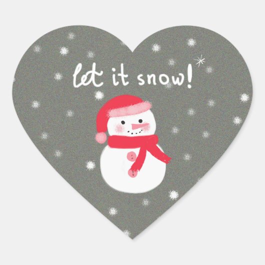 Laat het Sneeuwen Hart Sticker (Voorkant)