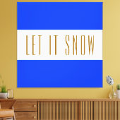 LAAT HET SNEEUWEN Heldere Royal Blue White Winter  Canvas Afdruk (Insitu (Woonkamer))