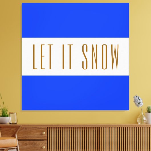 LAAT HET SNEEUWEN Heldere Royal Blue White Winter  Canvas Afdruk (Insitu (Woonkamer))