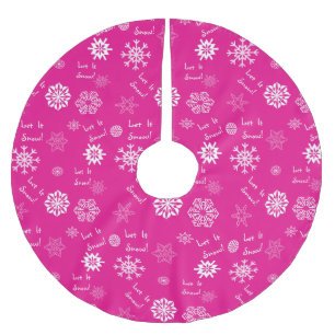Laat het sneeuwen hete roze kerstboom rok