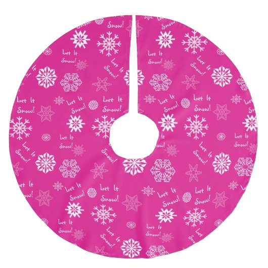Laat het sneeuwen hete roze kerstboom rok (Voorkant)
