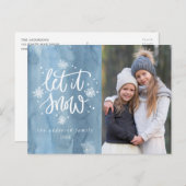 Laat het sneeuwen | Holiday-foto Briefkaart (Voorkant / Achterkant)