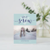 Laat het sneeuwen! Holiday Foto Feestdagenkaart (Staand voorkant)
