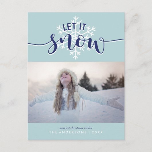 Laat het sneeuwen! Holiday Foto Feestdagenkaart (Voorkant)