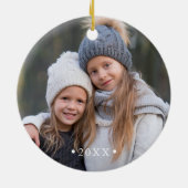 Laat het sneeuwen | Holiday-foto Keramisch Ornament (Achterkant)