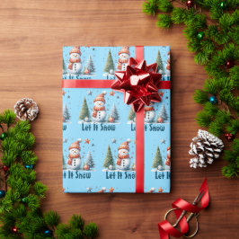 Laat het sneeuwen, Holiday Snowman Cadeaupapier