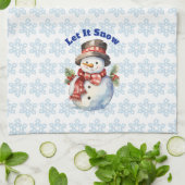 Laat het sneeuwen - Holiday Snowman keukenhanddoek (Gevouwen)