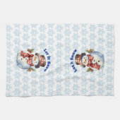 Laat het sneeuwen - Holiday Snowman keukenhanddoek (Horizontaal)