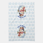 Laat het sneeuwen - Holiday Snowman keukenhanddoek (Verticaal)