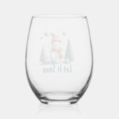 Laat het sneeuwen, Holiday Snowman Wijnglas Zonder Voet (Achterkant)