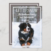 Laat het sneeuwen Hond Foto Kerst Vakantie Kaart (Voorkant / Achterkant)