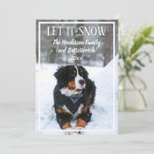 Laat het sneeuwen Hond Foto Kerst Vakantie Kaart (Staand voorkant)