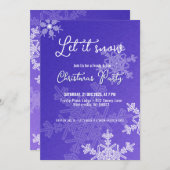 Laat het sneeuwen indigo sneeuwvlokken kerstfeest kaart (Voorkant / Achterkant)