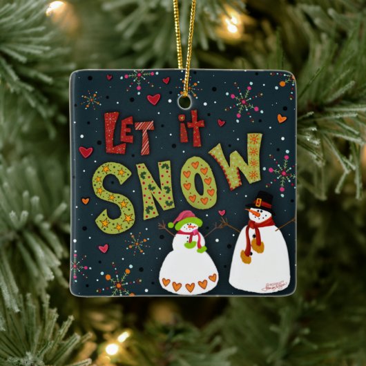 Laat het sneeuwen Inspirativiteit Vakantie Kerstmi Keramisch Ornament (Boom)