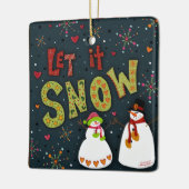 Laat het sneeuwen Inspirativiteit Vakantie Kerstmi Keramisch Ornament (Links)