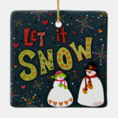 Laat het sneeuwen Inspirativiteit Vakantie Kerstmi Keramisch Ornament (Achterkant)