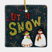 Laat het sneeuwen Inspirativiteit Vakantie Kerstmi Keramisch Ornament (Voorkant)