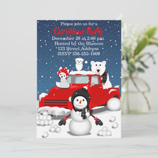 Laat het sneeuwen kaart (Staand voorkant)