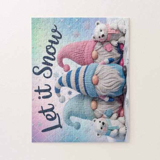 Laat het Sneeuwen Kabouter Puzzel (Verticaal)