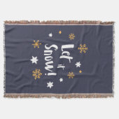 "Laat het sneeuwen!" Kalligrafie Christmas Blue Deken (Voorkant)