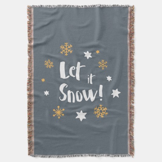 "Laat het sneeuwen!" Kalligrafie Christmas Modern Deken (Voorkant Verticaal)