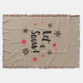 "Laat het sneeuwen!" Kalligrafie Christmas Taupe Deken (Voorkant)