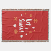 "Laat het sneeuwen!" Kalligrafie Kerstrood Deken (Voorkant)