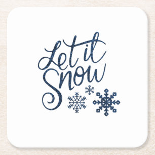 Laat het Sneeuwen Kartonnen Onderzetters