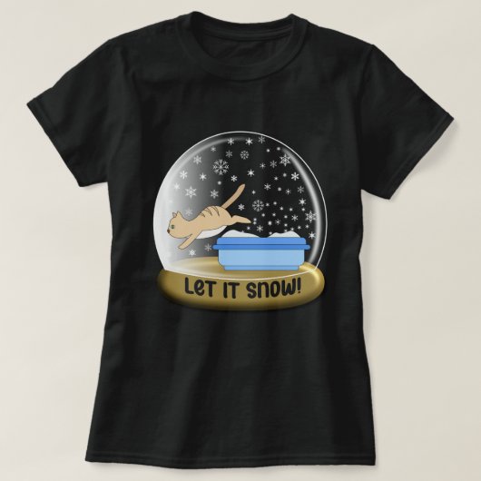 Laat het sneeuwen Kat nestje sneeuw Wereldbol T-shirt (Design voorkant)