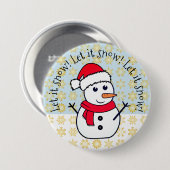 "Laat het sneeuwen" kawaii sneeuwman Ronde Button 7,6 Cm (Voorkant /achterkant)