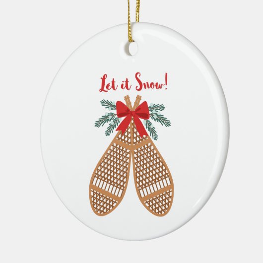 Laat het sneeuwen keramisch ornament (Links)