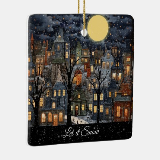 Laat het sneeuwen keramisch ornament (Rechts)