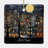 Laat het sneeuwen keramisch ornament (Achterkant)