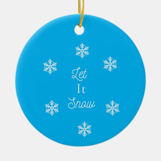 laat het sneeuwen keramisch ornament (Voorkant)