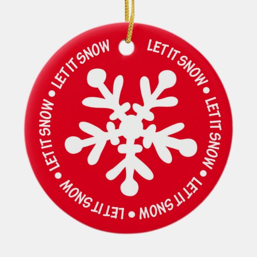 Laat het sneeuwen keramisch ornament (Voorkant)