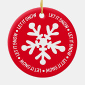 Laat het sneeuwen keramisch ornament (Achterkant)