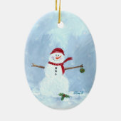 Laat het sneeuwen keramisch ornament (Achterkant)