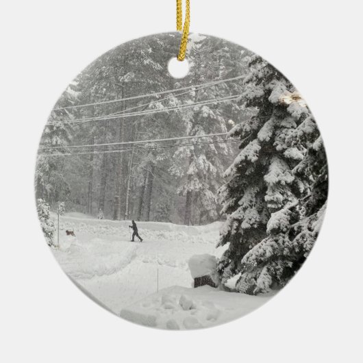 Laat het sneeuwen! Keramisch siermiddel Ornament (Voorkant)
