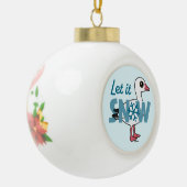 Laat het sneeuwen. keramische bal ornament (Links)