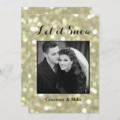 Laat het sneeuwen Kerst foto kaart in goud (Voorkant / Achterkant)