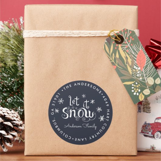Laat het Sneeuwen | Kerst Retouradres Labels (Feestdagen)