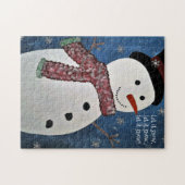 Laat het Sneeuwen Kerst Sneeuwman Puzzel (Horizontaal)