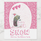Laat het sneeuwen | Kerst van Cute Penguin Wijn Etiket (Enkel label)