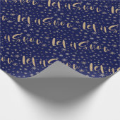 Laat het sneeuwen | Kerst van de marine en de goud Cadeaupapier (Hoek)